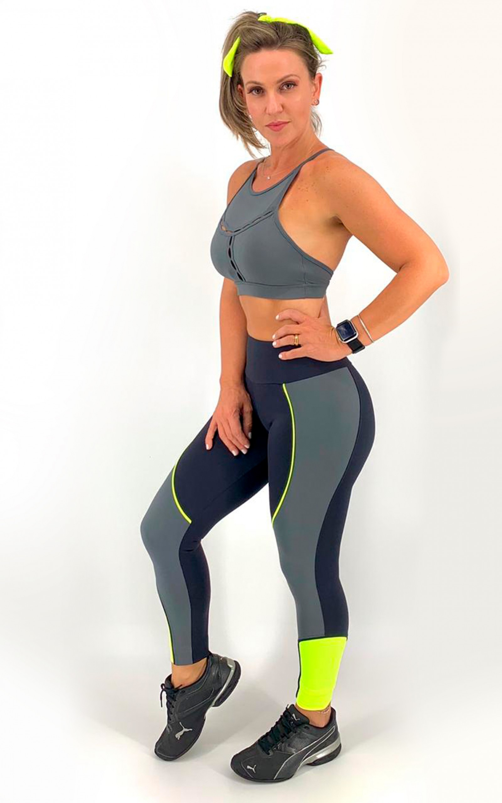 Legging Circle Chumbo, Coleção Move Your Body - NKT Fitwear Moda Fitness