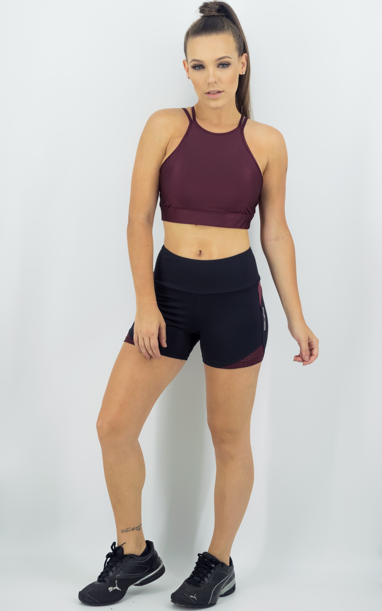 Shorts Life Confort Bordo, Coleção Move Your Body - NKT Fitwear Moda Fitness