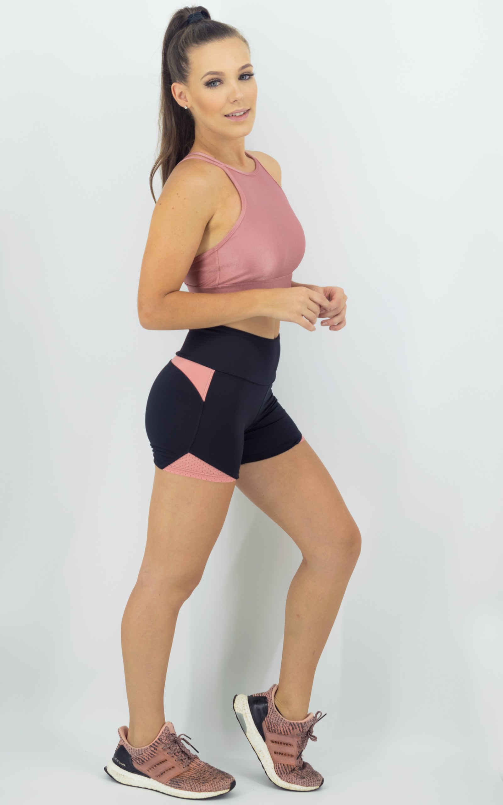 Shorts Life Confort Rosa, Coleção Move Your Body - NKT Fitwear Moda Fitness