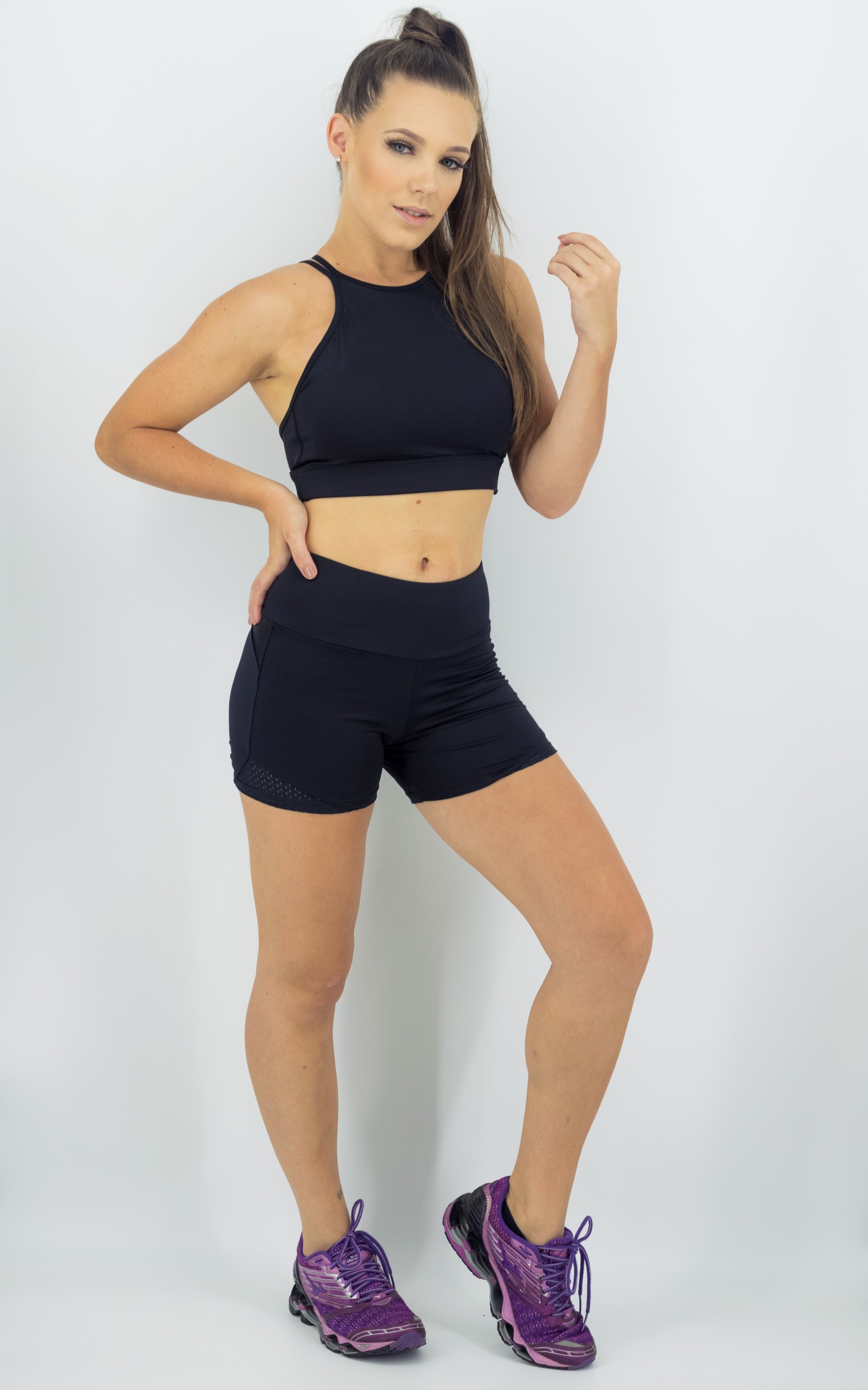 Shorts Life Confort Preto, Coleção Move Your Body - NKT Fitwear Moda Fitness