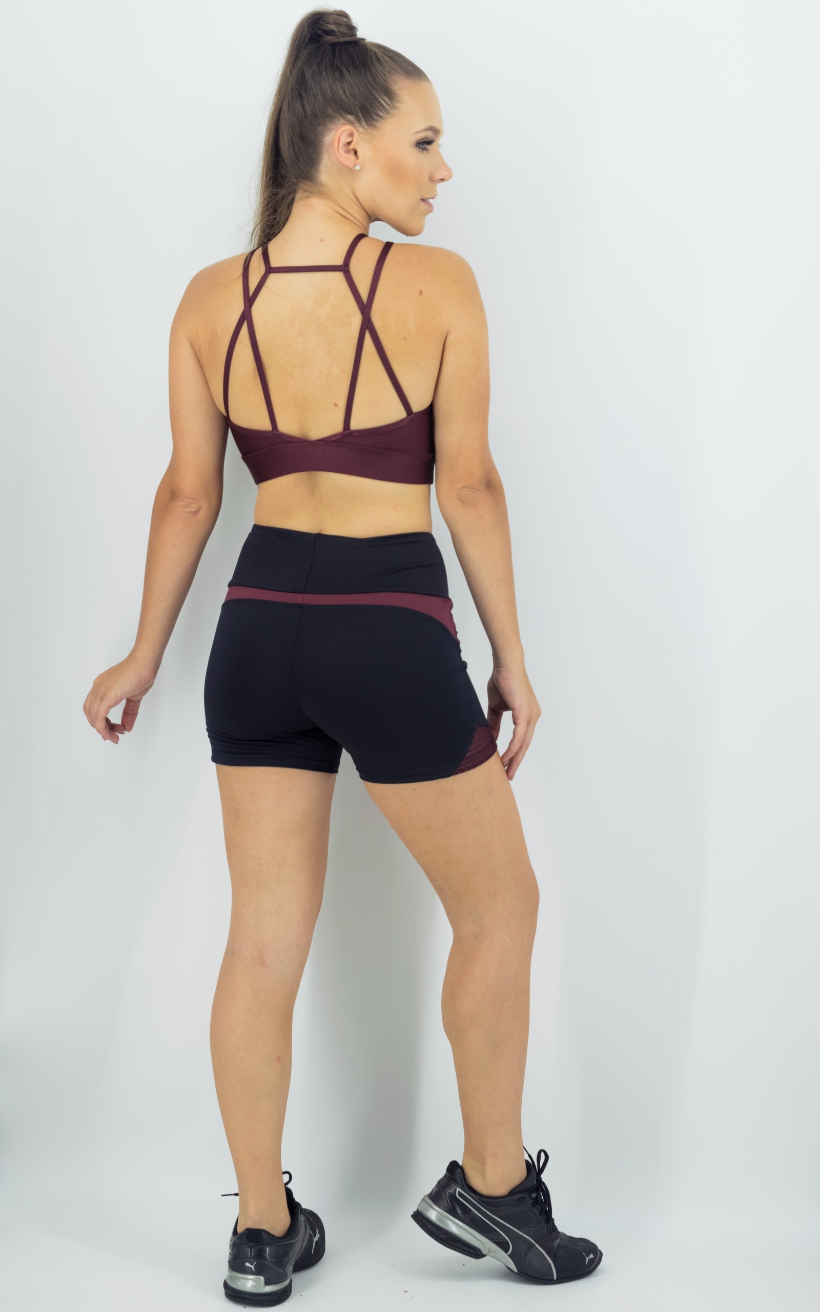 Shorts Life Confort Bordo, Coleção Move Your Body - NKT Fitwear Moda Fitness